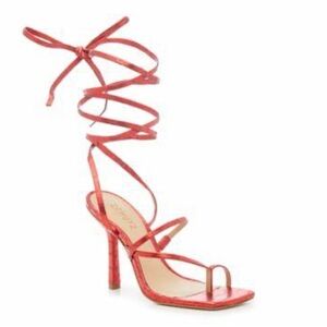 SCHUTZ NWT Wrap Sandal Red Metallic